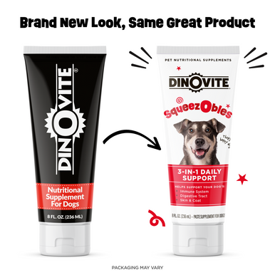 SqueezOble for Dogs (3-Pack) before and after packaging